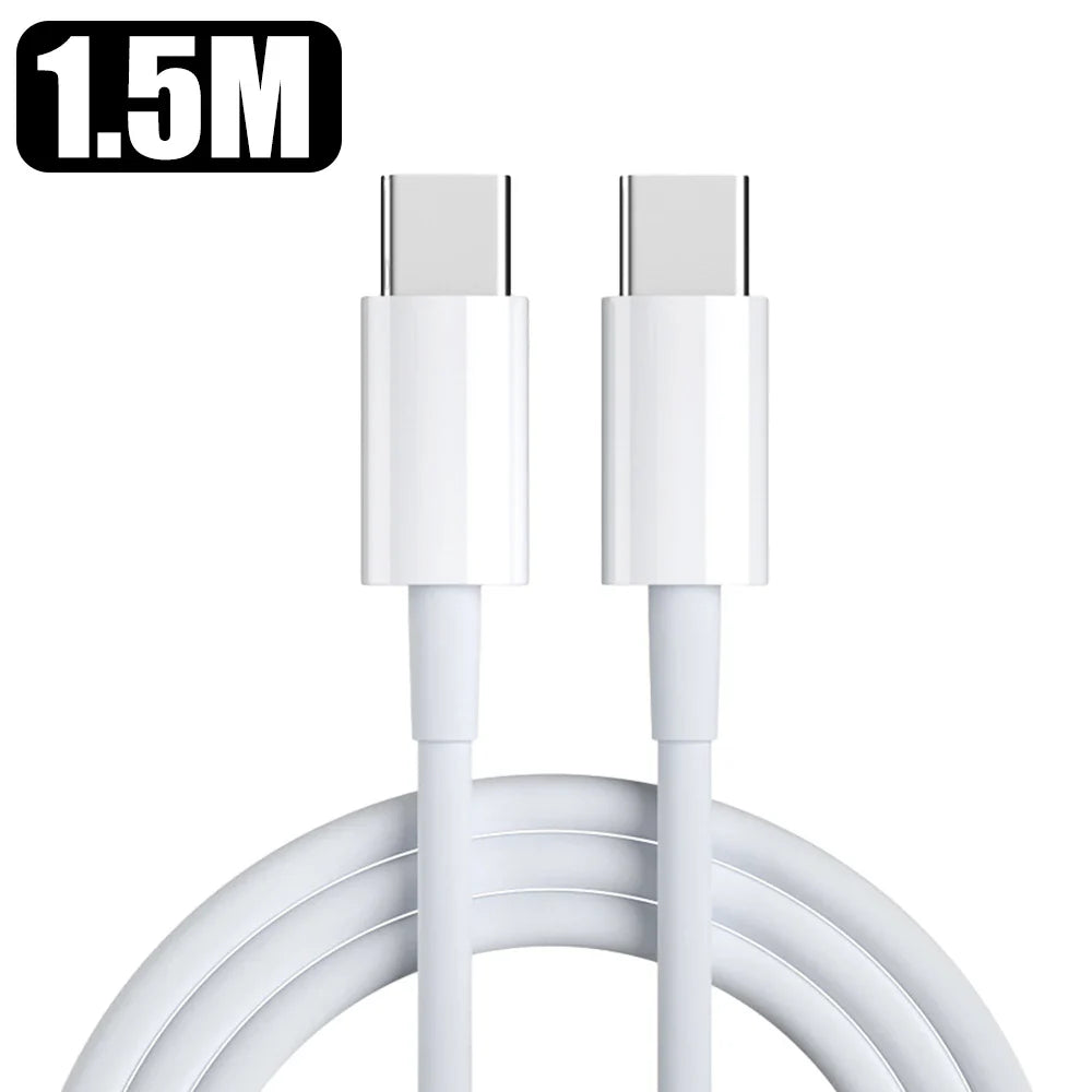 100W Fast Charging Dual Type-C Cable — High-Speed Data Transfer for iPhone 16/15, Android, Samsung, Xiaomi, MacBook (1M/1.5M/2M)