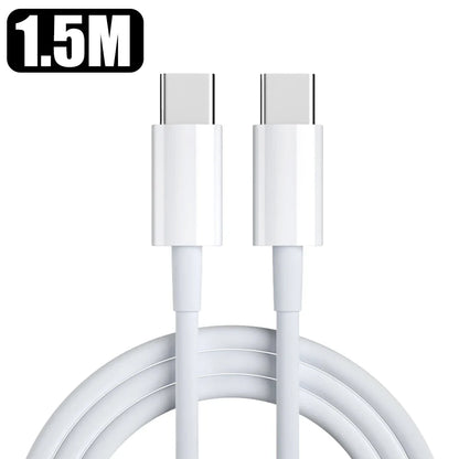 100W Fast Charging Dual Type-C Cable — High-Speed Data Transfer for iPhone 16/15, Android, Samsung, Xiaomi, MacBook (1M/1.5M/2M)