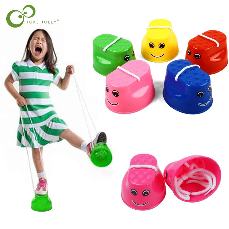 Plastic Walker Stilt Shoes — Balance Training Toy for Kids, Outdoor Fun & Kindergarten Learning Aids