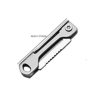 Mini Stainless Steel Folding Knife - Multi-Function Pocket Tool for Keychain, Camping & EDC