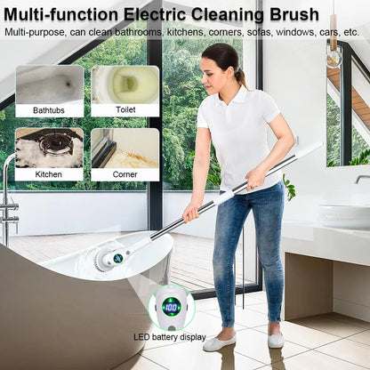 Effortless Cleaning Solution: 8-in-1 Multifunctional Electric Cleaning Brush - Wireless and Rotatable for Bathroom, Kitchen, Windows, and Toilet