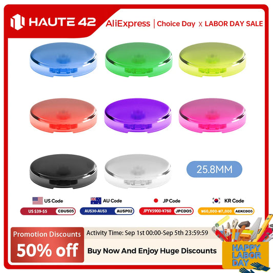 Haute42 Hitbox Cross Keycaps – 25.8mm Low-Profile DIY Button Caps for Leverless Arcade & Kailh Switch