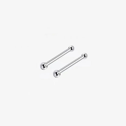 2PCS Silver Needle Ball Stud Earrings for Women – Tiny Round Ear Piercing Jewelry