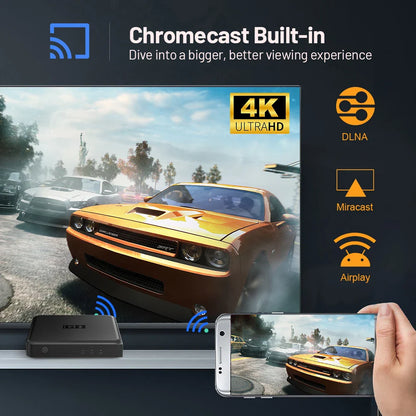 Kinhank G1 Android TV Box – Google Certified 4K Media Player with Netflix, WiFi 6, Dolby Vision, Amlogic S905X4, 4GB+32GB