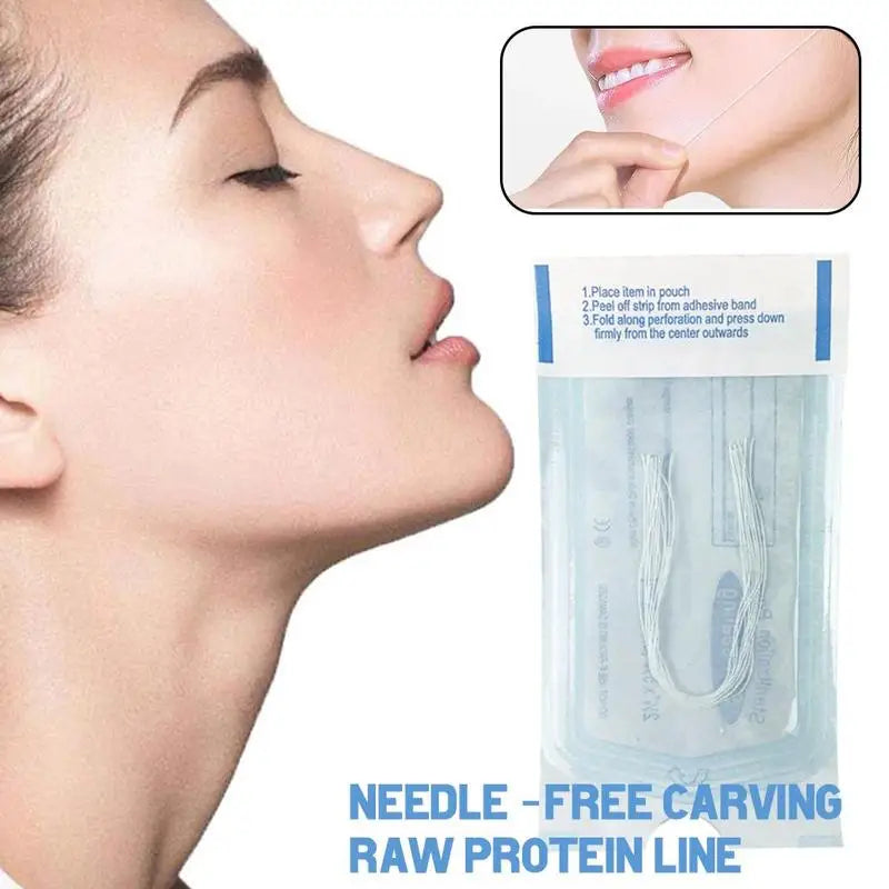 60/120PCS Gold Protein Collagen Threads – Absorbable No-Needle Anti-Wrinkle Face Filler for Lifting, Firming & Anti-Aging Skincare