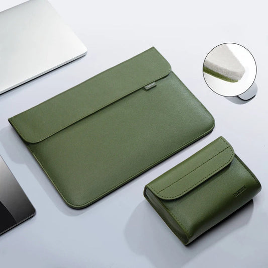 PU Leather Laptop Sleeve — Protective Bag Case for MacBook Air/Pro 13-16", Xiaomi, Huawei, Dell, HP, ASUS 14-15.6 Inch Notebooks