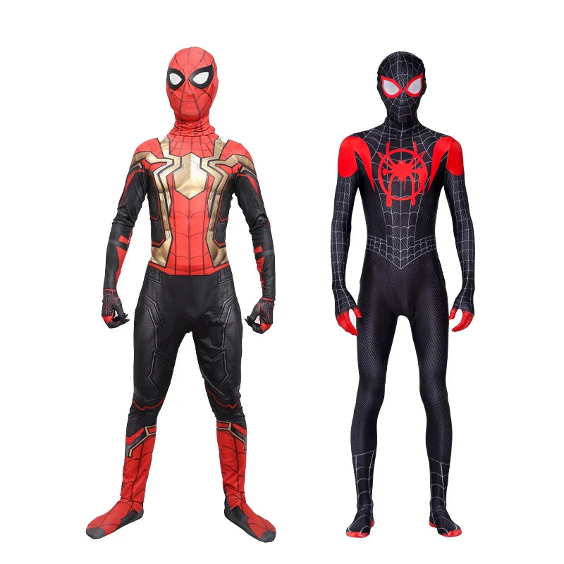 Spiderman Cosplay Jumpsuit for Kids – Miles Morales Superhero Costume, Halloween & Carnival Zentai Bodysuit