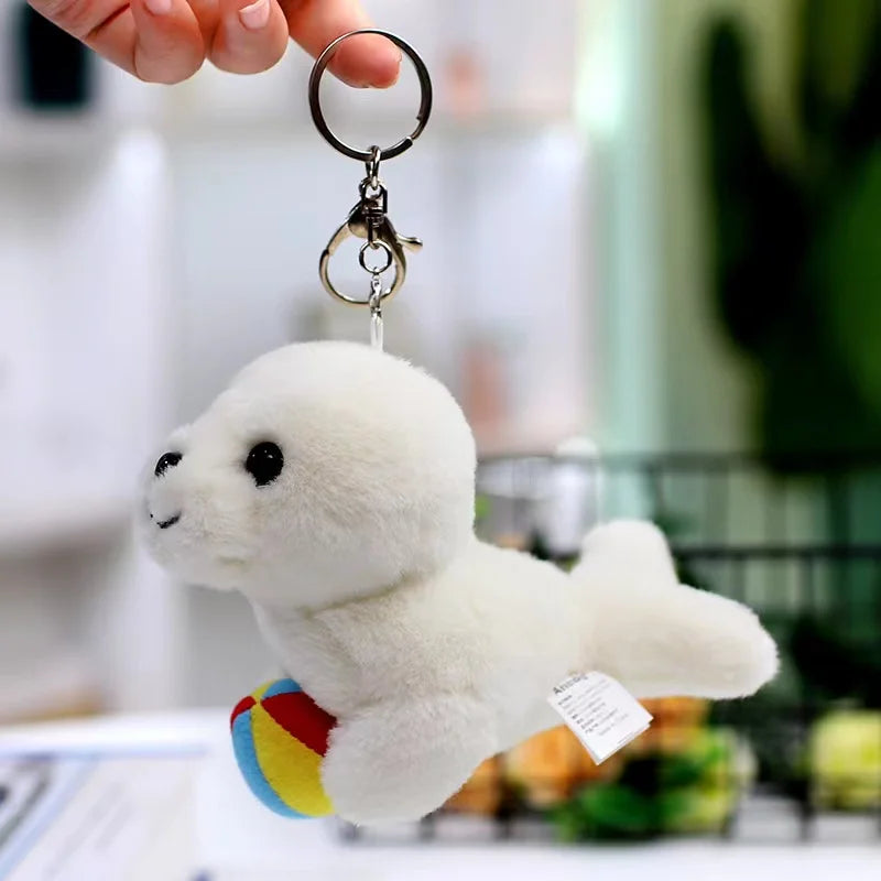 Cute Marine Animal Plush Keychains – Seal, Shark & Whale Soft Toy Pendants for Bags, Cars, and Children’s Gifts