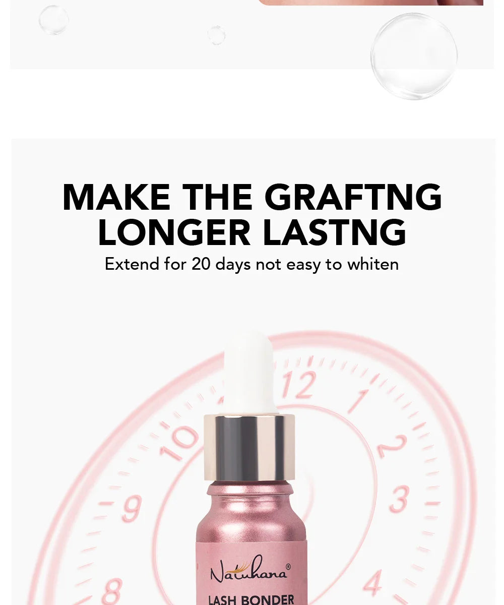NATUHANA Lash Bonder – Waterproof, Oil-Proof Eyelash Extension Sealant with Long-Lasting Retention and Glue Accelerator