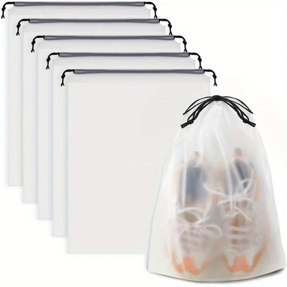5/10/20PCS Portable Drawstring Shoe Storage Bags — Waterproof Transparent Eco Travel & Makeup Organizer Bags