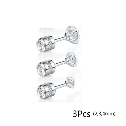 20G Titanium Stud Earrings – Hypoallergenic Tiny Cubic Zirconia Screw Back Cartilage & Tragus Piercing Jewelry