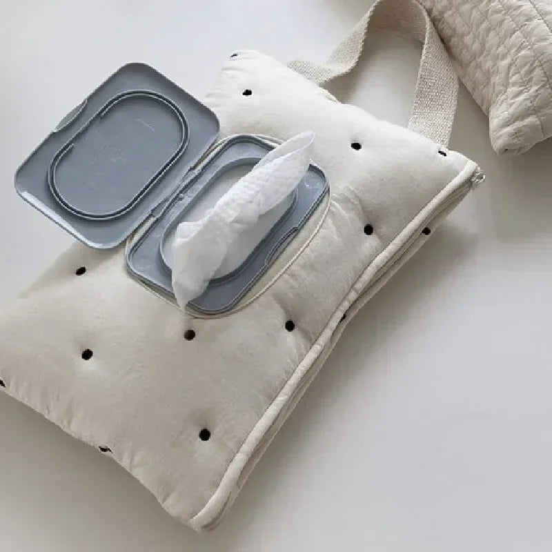 Baby Car Mounted Tissue Box Holder - Cute Portable Stroller Tissue & Diaper Bag Organizer for Car, Cart & Travel Accessories