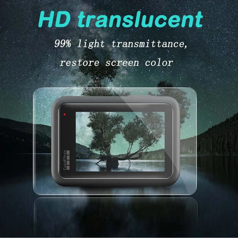 GoPro Hero 13 Black Tempered Glass Screen Protector – Silicone Case, Lens Cap & Protective Film for GoPro 13 Camera