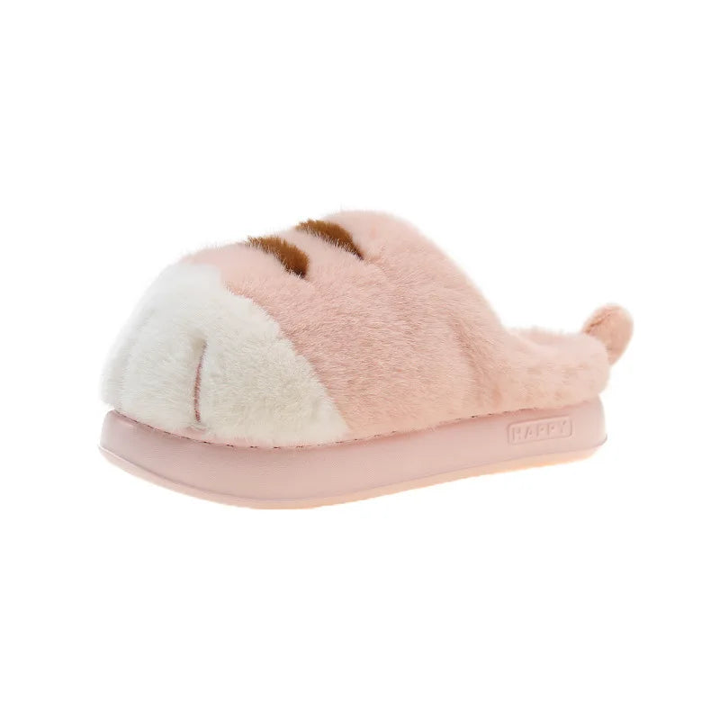 Adorable Kitty Claw Slippers for Women – Non-Slip Furry Mules, Warm Fluffy Cat Slides