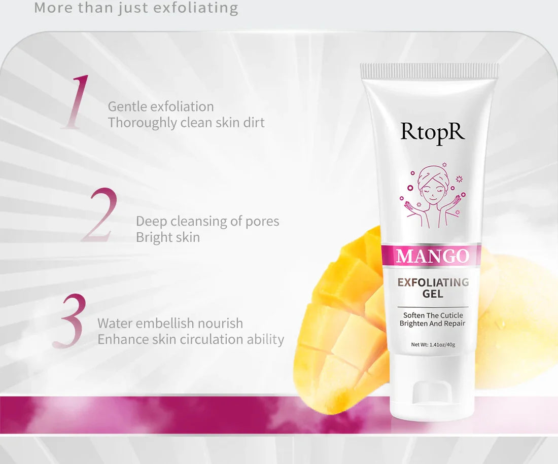 Facial Exfoliating Gel – Whitening, Moisturizing & Repairing Face Scrub Cleanser for Acne and Blackhead Removal Skincare