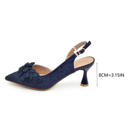 Women's Luxury Diamond Shoe & Bag Set - Italian Style High Heels & Matching Pumps