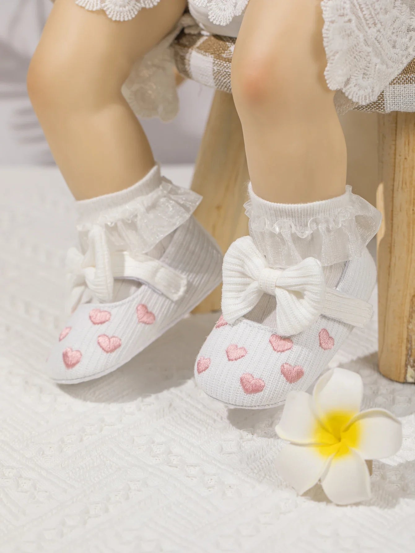 Meckior Baby Girl Shoes — Spring & Autumn Cotton Sole Moccasins with Bow, Anti-Slip First Walkers for Newborns & Toddlers