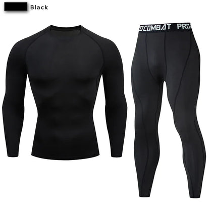 2-Piece Men’s Compression Sportswear Set — Gym, Yoga, Workout & Jogging Tracksuit