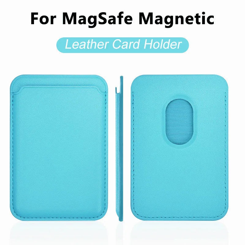 Luxury Magnetic Leather Wallet Case for iPhone 12–16 Pro Max — MagSafe Card Holder Phone Cover
