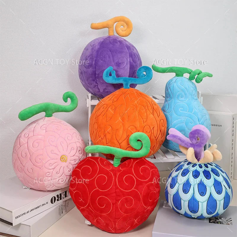 6 Styles Fruit Plush Toys – Anime Soft Stuffed Toys: Gum-Gum, Op-Op, Tremor-Tremor, Flower-Flower, Flame-Flame, Fish-Fish Gifts