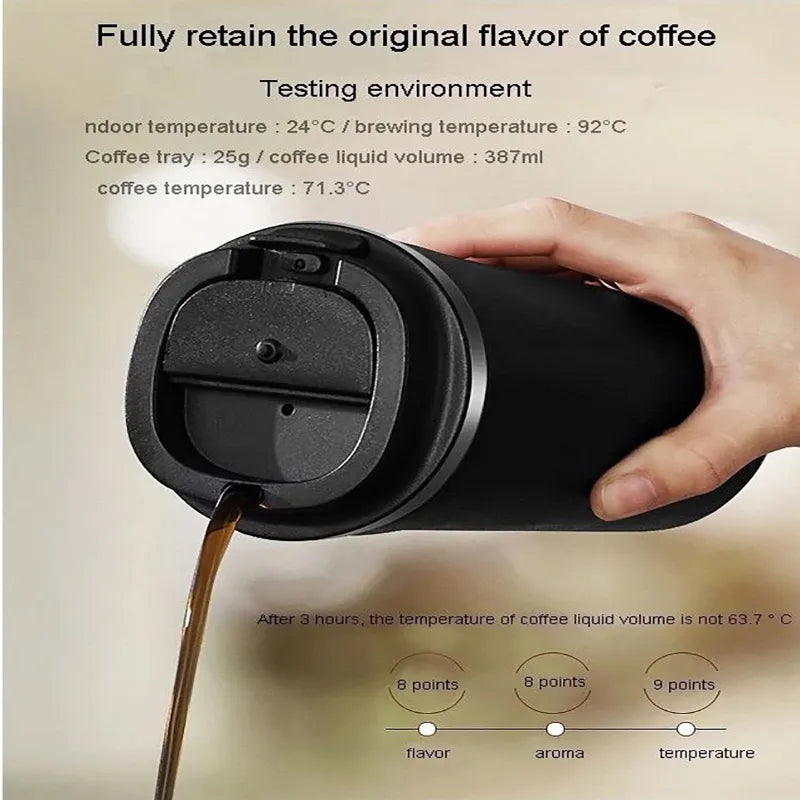 Smart Stainless Steel Coffee Tumbler - Intelligent Temperature Display Thermos Cup, Portable Travel Mug Available in 380ml, 510ml, 550ml Sizes