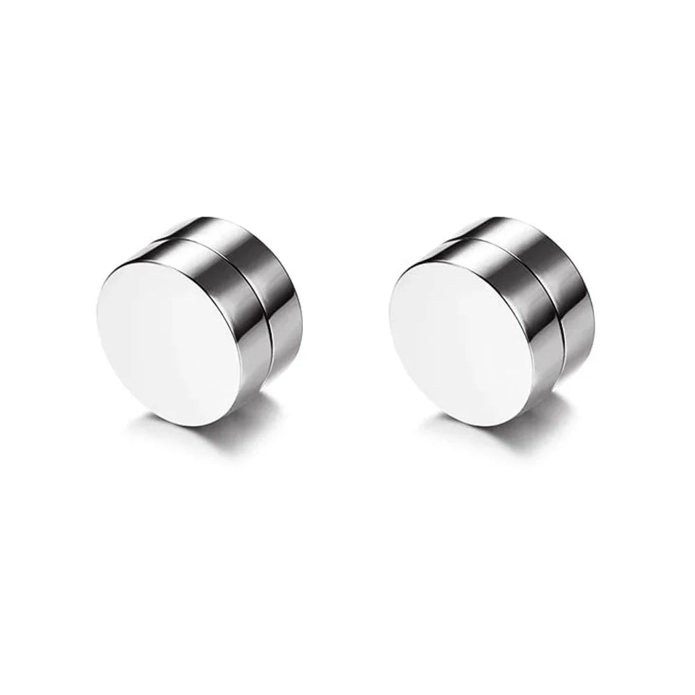 Magnetic Cubic Zirconia Clip-On Earrings Set – Non-Pierced Fake Stud, Cross Dangle & Hoop Styles for Men & Women