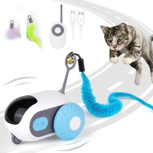 Smart Cat Toy Car – 2-Mode Automatic Remote-Controlled Interactive Toy for Cats & Dogs