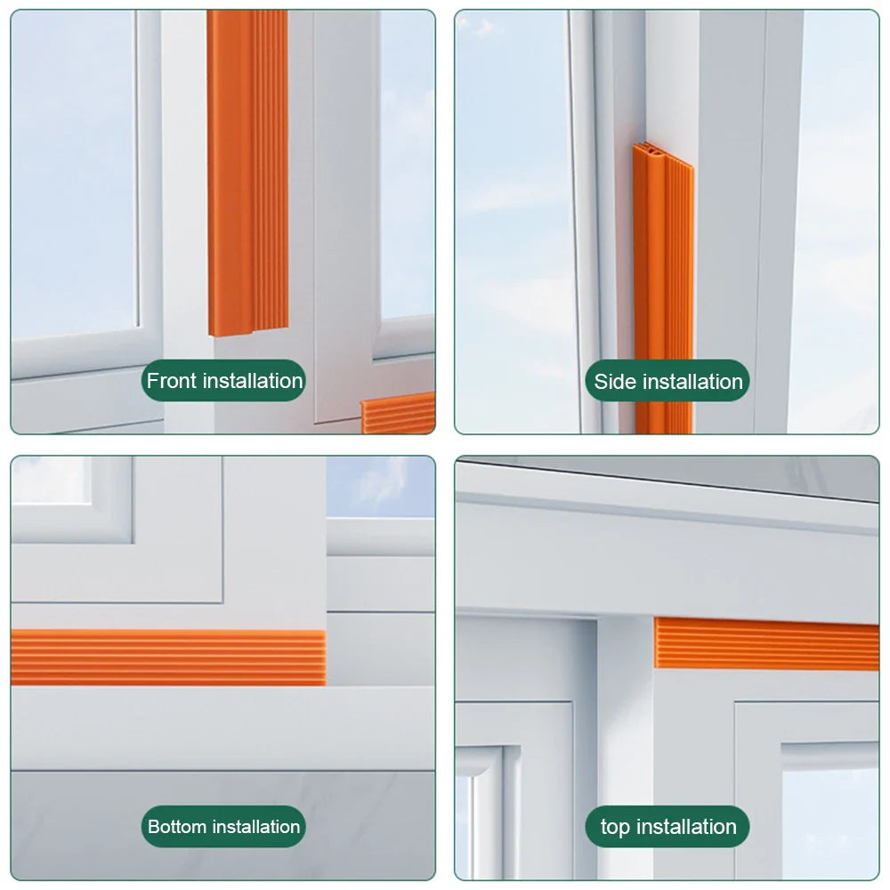 Self-Adhesive TPE Window Sealing Strip Tape – Flexible Triple Soundproof Insulation for Sliding Windows, Wind & Cold Protection