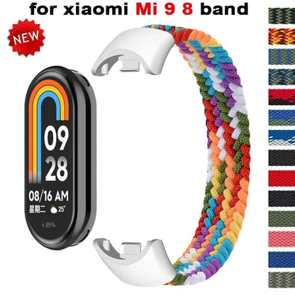 Braided Nylon Solo Loop for Xiaomi Mi Band 9 & 8 – Elastic NFC Replacement Strap Bracelet