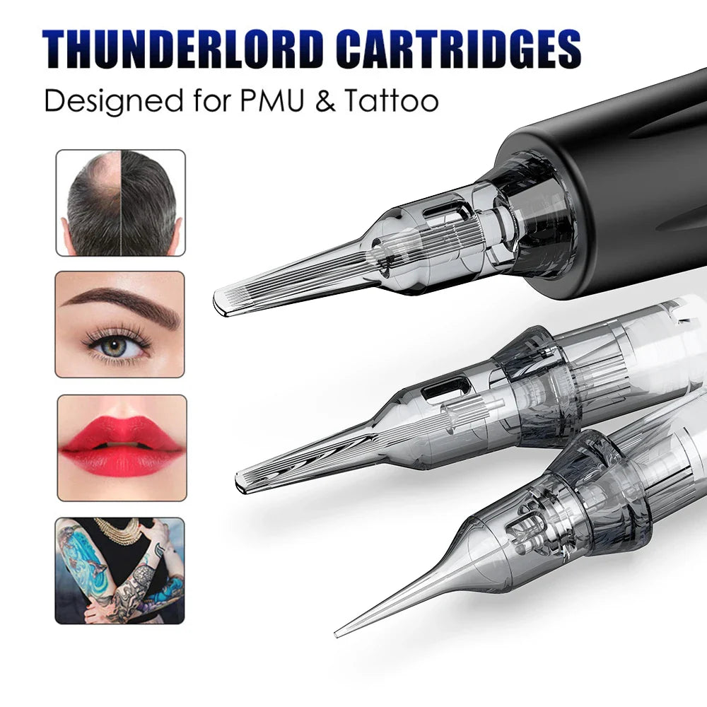 Thunderlord 20PCS 1R Tattoo Needle Cartridges – Round Liner with Membrane System for Permanent Makeup & Universal Machines
