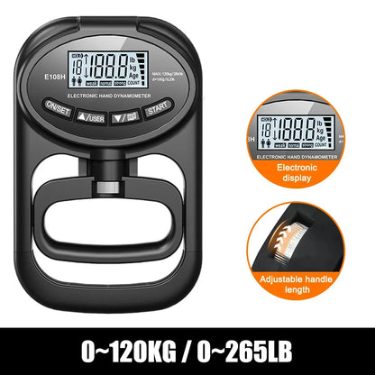 Grip Strength Tester 265Lbs/120Kg - Digital Hand Dynamometer with USB, LCD Screen & Hand Grip Strength Meter