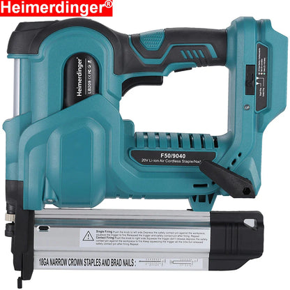 Cordless 18GA Nail & Staple Gun — 2-in-1 Nailer/Stapler, Makita Battery Compatible, 2 Modes, 500 Nails & Staples (Battery Not Included)