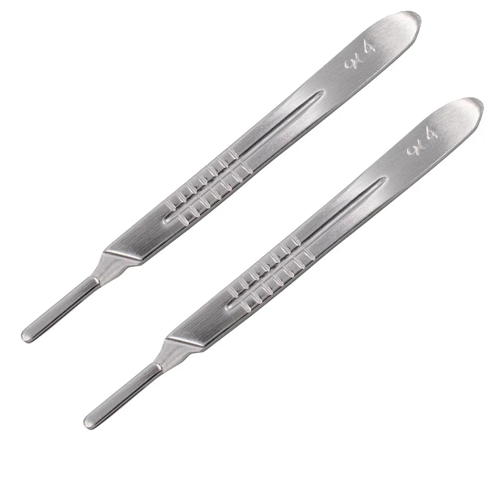 100pcs Sterilized Dental Surgical Blades — Carbon Steel Scalpel Knife Handles for Beauty, DIY, & Mobile Phone Repair Disposable Tools