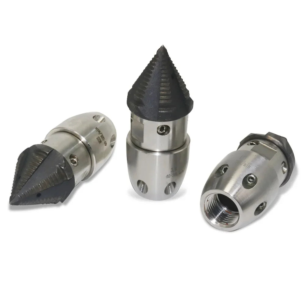 High Pressure Rotating Nozzle 1/2 M22 & 3/8 – Sewer & Sludge Cleaning Water Gun Nozzle for Pressure Washing