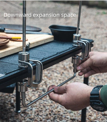 Portable Stainless Steel Light Pole Bracket — Outdoor IGT Table Supply and Desktop Mount Camping Table Accessory