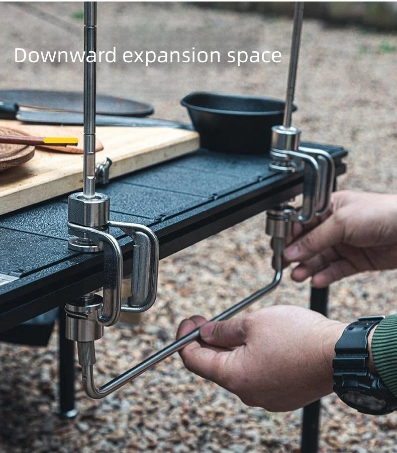 Outdoor Portable IGT Table Light Pole Bracket – Stainless Steel Camping Desktop Accessory