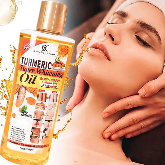Turmeric Essential Oil 200ml — Moisturizing Facial & Body Massage Oil, Aromatherapy, Brightening & Smoothing Skincare