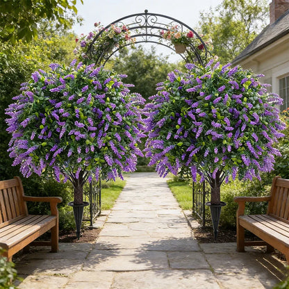 Artificial Lavender Tree - UV-Resistant Faux Greenery Plant for Garden & Porch Decor