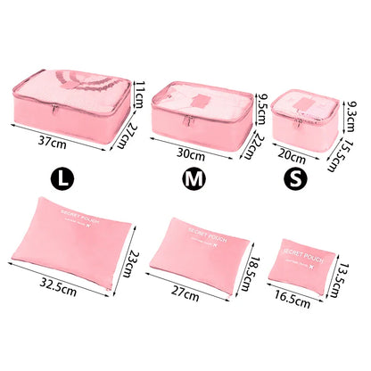 6pcs Portable Travel Organizer Storage Bags: Suitcase & Luggage Organizer Set for Women