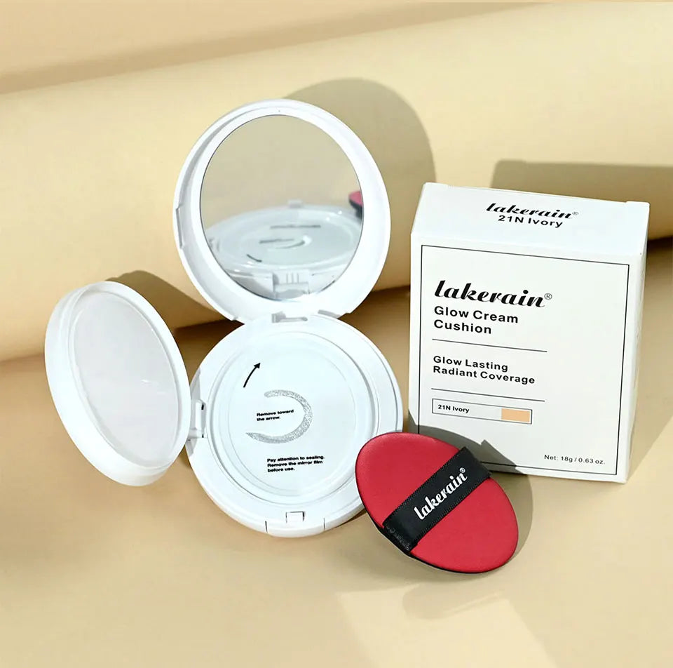 NEW Glow CC Cream Foundation Cushion – Waterproof, Long-Lasting Brightening Face Base Makeup for Women, Korean Cosmetics