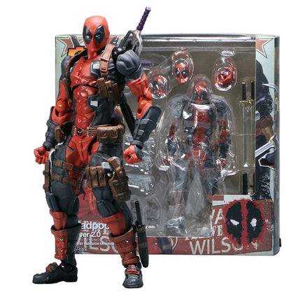 AMAZING YAMAGUCHI Deadpool & Wolverine 2.0 Action Figure – Grey Mutants Joint Movable KAIYODO Model Toy for Kids & Collectors