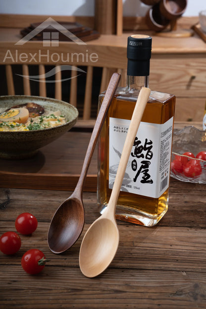 6-Piece Bamboo Wooden Spoon Set – 9” Korean Style Natural Wood Spoons for Soup, Cooking & Mixing