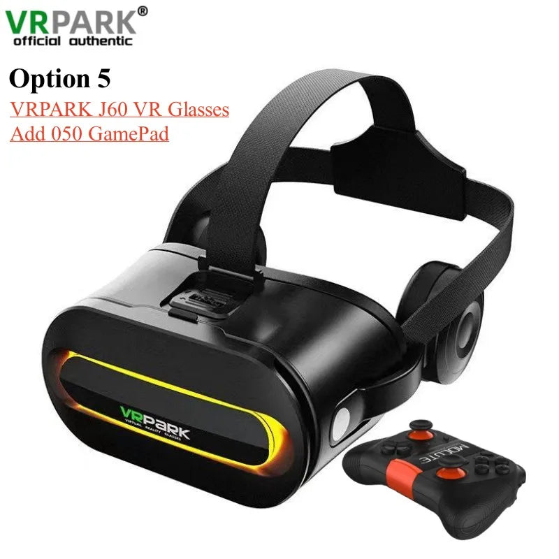 Original J60 4K Wireless VR Glasses – Stereo 3D Virtual Reality Headset for Smartphones Up to 6.7"