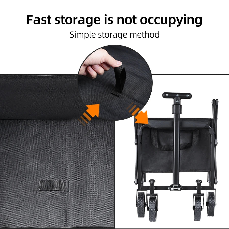 Foldable Outdoor Utility Cart - Heavy Duty Portable Camping, Picnic, Beach & Shopping Wagon