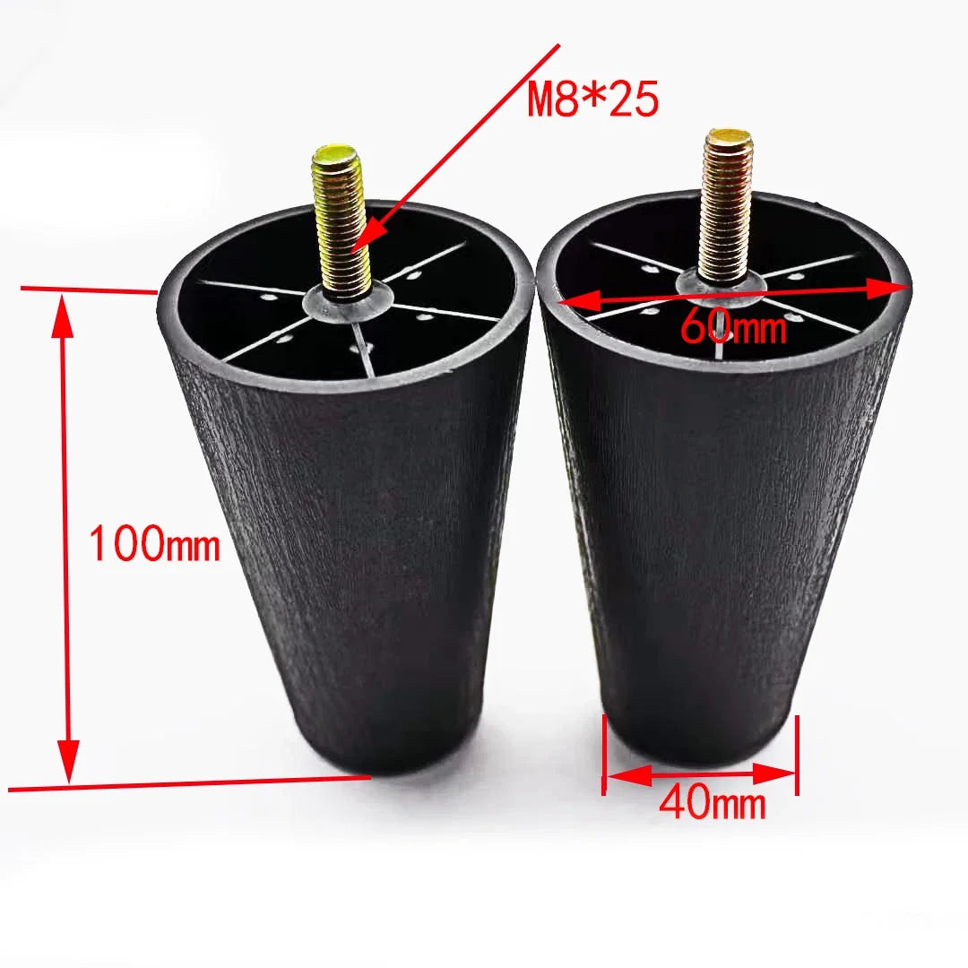 Plastic Furniture Legs Set - Modern Tapered Replacement Legs with M8 Thread for Sofa, Cabinet & TV Stand