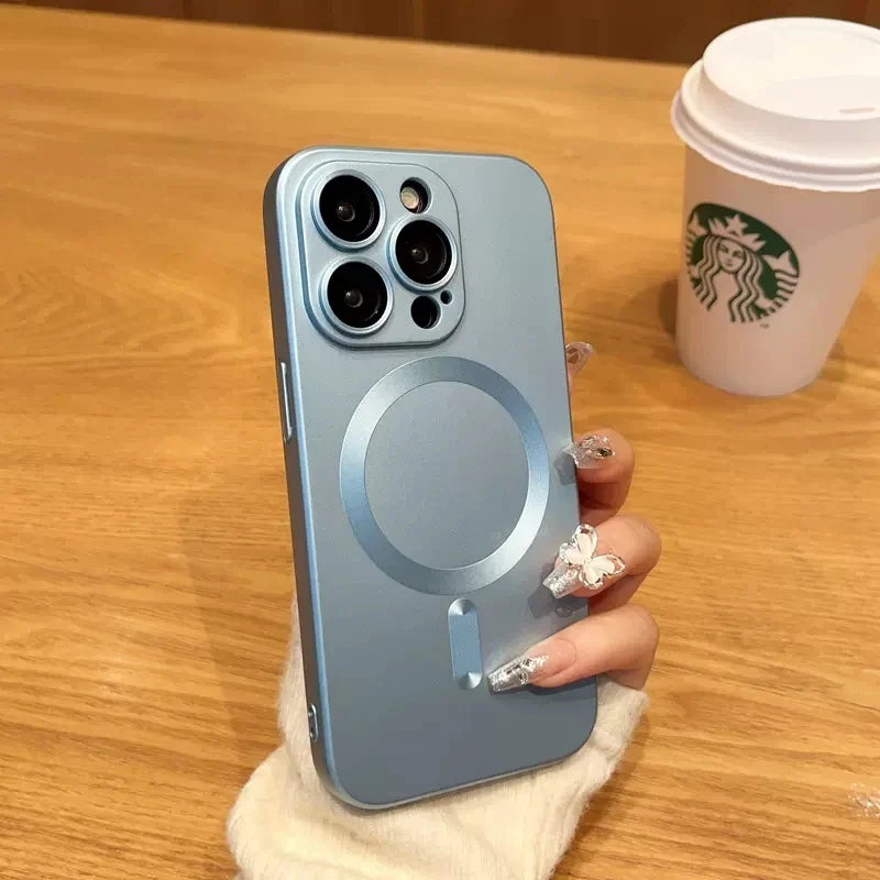 MagSafe Magnetic Wireless Charging Phone Case - Soft Silicone Protective Cover with Camera Lens Protection for iPhone 15 14 Plus 13 12 11 Pro Max