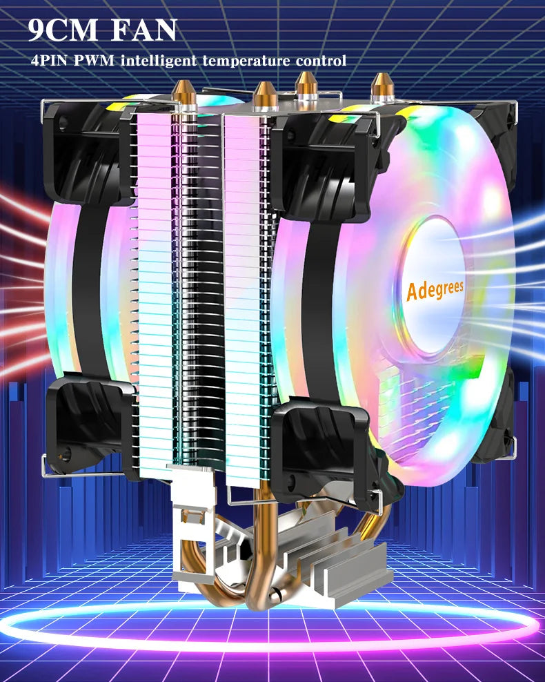 CPU Air Cooler X79/X99 — 3-Pin/4-Pin PWM Fan for Intel LGA 1366/1151/1155/1200/1700/2011 & AMD AM3/AM4/AM5