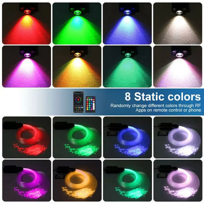12W RGBW Starry Sky Car Ceiling Light - Fiber Optic APP Control Interior Atmosphere Light for Car & Home Decor