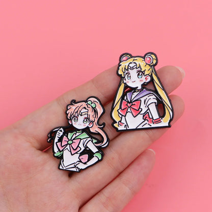 Cute Anime Enamel Pins for Girls – Manga Cartoon Brooches for Backpack, Hat & Cosplay Gifts