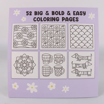 Into the Garden Coloring Book for Adults & Teens - Bold & Simple Designs with Plants, Flowers & Cute Animals